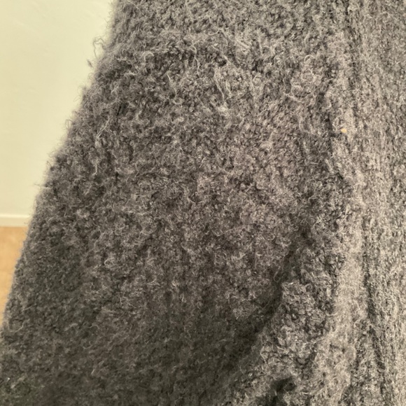 Anthropologie Moth Cardigan Cable Wool Alpaca Textured fisherman Sweater Gray M - Picture 4 of 14
